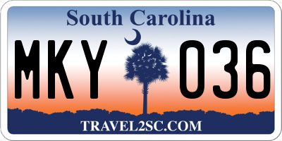 SC license plate MKY036