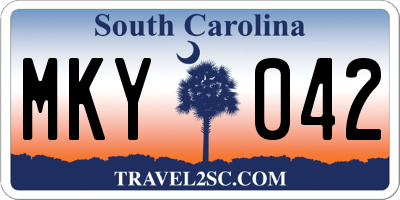 SC license plate MKY042
