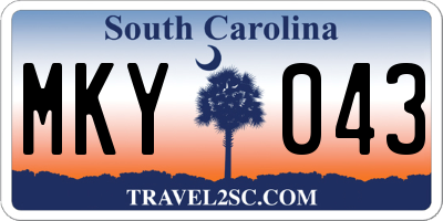 SC license plate MKY043