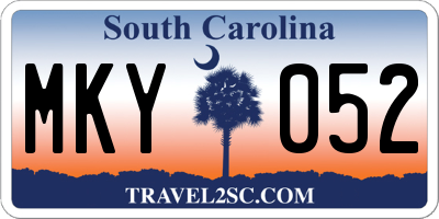 SC license plate MKY052