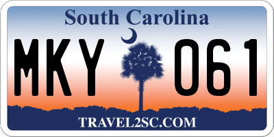 SC license plate MKY061