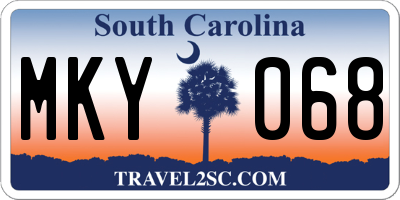 SC license plate MKY068