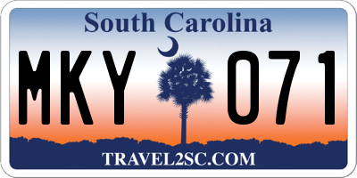 SC license plate MKY071