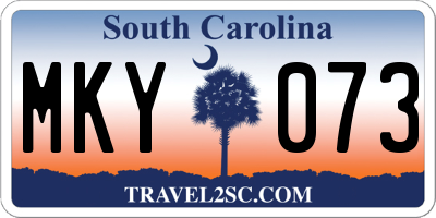 SC license plate MKY073