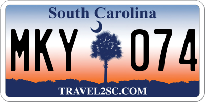 SC license plate MKY074