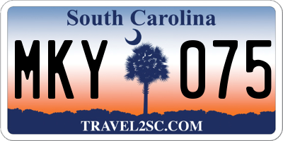 SC license plate MKY075