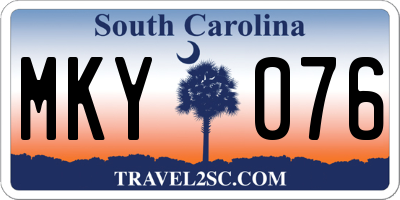 SC license plate MKY076