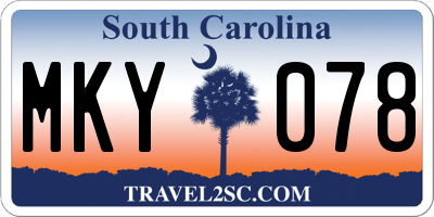 SC license plate MKY078