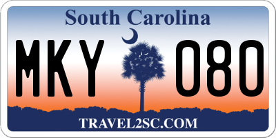 SC license plate MKY080