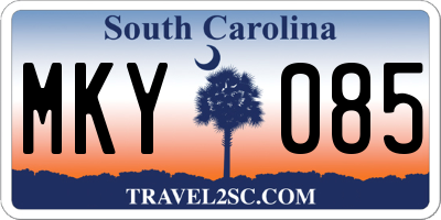 SC license plate MKY085