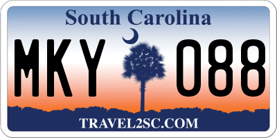 SC license plate MKY088