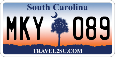 SC license plate MKY089