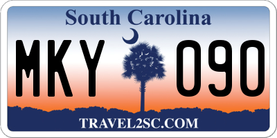 SC license plate MKY090