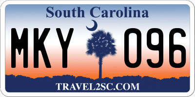 SC license plate MKY096