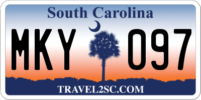 SC license plate MKY097