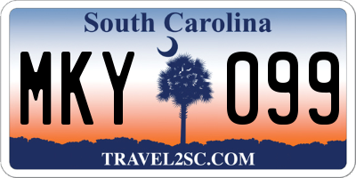 SC license plate MKY099