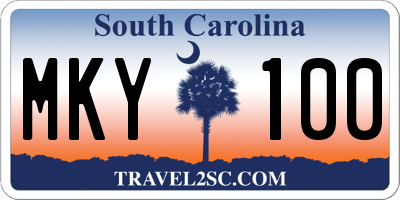 SC license plate MKY100