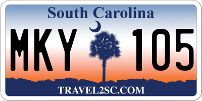 SC license plate MKY105