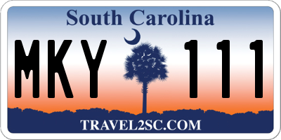 SC license plate MKY111