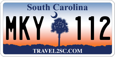 SC license plate MKY112