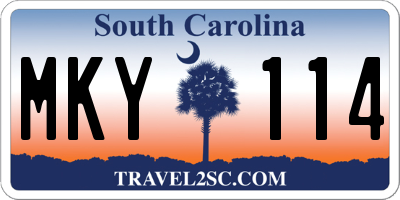 SC license plate MKY114