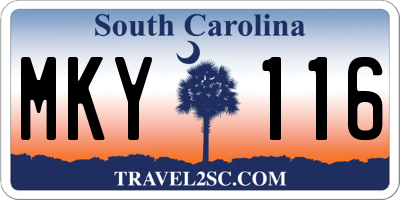 SC license plate MKY116