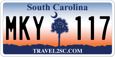 SC license plate MKY117