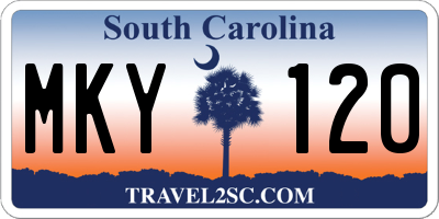 SC license plate MKY120