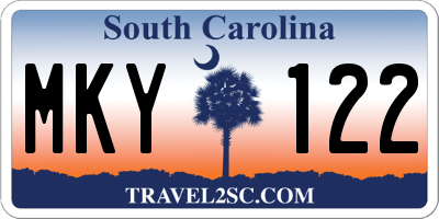 SC license plate MKY122