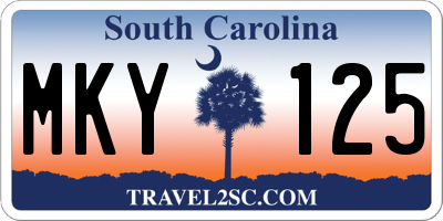 SC license plate MKY125