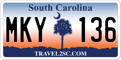 SC license plate MKY136