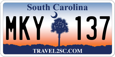 SC license plate MKY137