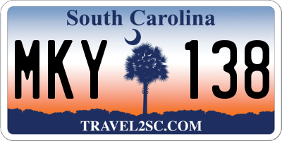 SC license plate MKY138