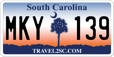 SC license plate MKY139