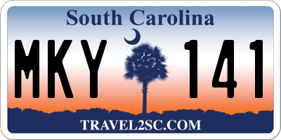 SC license plate MKY141