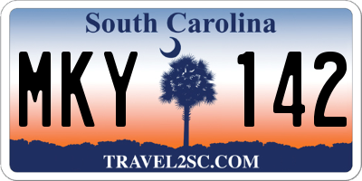 SC license plate MKY142