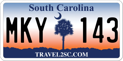 SC license plate MKY143