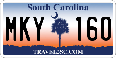 SC license plate MKY160