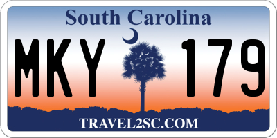 SC license plate MKY179