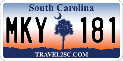 SC license plate MKY181