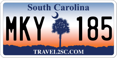 SC license plate MKY185