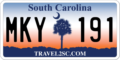 SC license plate MKY191
