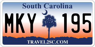 SC license plate MKY195