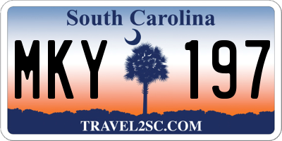 SC license plate MKY197