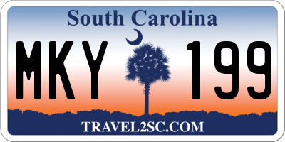 SC license plate MKY199
