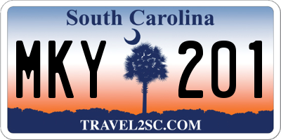 SC license plate MKY201