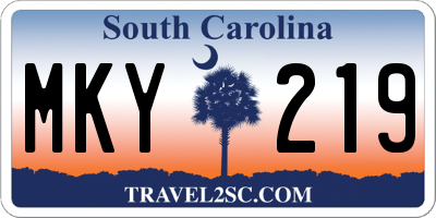 SC license plate MKY219