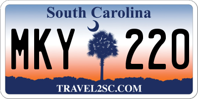 SC license plate MKY220