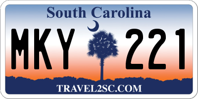 SC license plate MKY221