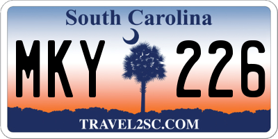SC license plate MKY226